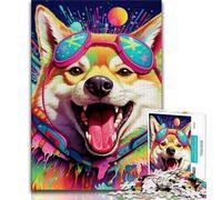 Puzzles psychédéliques Corgi pour Adultes 1000 pièces, Jeu éducatif, Jouet de défi, idéal comme Cadeau pour Toute la Famille 50x75cm