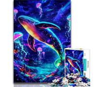Puzzles psychédéliques de Baleines pour Adultes, 1 000 pièces, Jeu Familial Anti-Stress, défi Difficile, Cadeaux du Père Noël Secret, 38x26cm