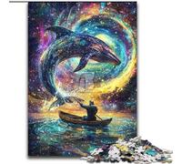 Puzzles psychédéliques de Baleines pour Adultes 1000 pièces, Jeu Stimulant et éducatif en Famille pour Anniversaire et Noël 26x38cm