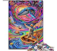 Puzzles psychédéliques de Baleines pour Adultes et Adolescents, 1000 pièces, à partir de 14 Ans Entraînez Votre Cerveau et Vos Mains Cadeaux de Noël (50x75cm)