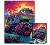 Puzzles psychédéliques de camions 1000 pièces pour Adultes, Parfaits pour Les réunions de Famille, Les Anniversaires et Les Vacances 50x75cm / 19,68x29,52 Pouces