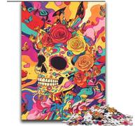 Puzzles psychédéliques de crânes pour Adultes et Adolescents, pour Un Moment de détente à la Maison Chaque pièce est Unique - Jeu Familial Stimulant et Amusant (70x100cm)