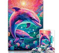 Puzzles psychédéliques de Dauphins pour Adolescents, aident Le Cerveau à exercer des Jouets addictifs pour cultiver la Patience Une œuvre d'art 50x75cm
