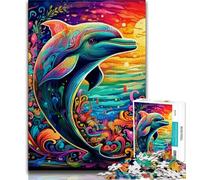 Puzzles psychédéliques de Dauphins pour Adolescents, aident Le Cerveau à exercer des Jouets addictifs pour cultiver la Patience Une œuvre d'art 50x75cm