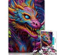 Puzzles psychédéliques de Dragon pour Adolescents, Aidez Le Cerveau à exercer des Jouets addictifs pour cultiver la Patience Une œuvre d'art 38x26cm