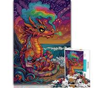 Puzzles psychédéliques de Dragon pour Adultes, stimulent Le Cerveau, Jouets addictifs pour cultiver la Patience, adaptés aux Couples (75x50cm)