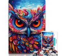 Puzzles psychédéliques de hiboux pour Adultes et Adolescents, Jeu éducatif Difficile à réaliser, Amusant et Humoristique pour Un Anniversaire (75x50cm)
