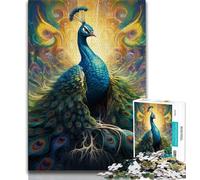 Puzzles psychédéliques de Paon pour Adultes et Adolescents, Puzzles Difficiles à compléter, mais Amusants et Humoristiques, Cadeau d'anniversaire, Cadeaux, Art Mural 38x26cm