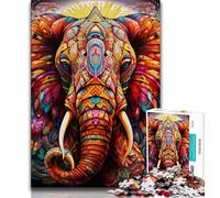 Puzzles psychédéliques d'éléphants pour Adolescents, Jeu Familial Anti-Stress, défi Difficile, Collection d'artistes, Beaux-Arts (75x50cm)
