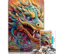 Puzzles psychédéliques Dragon 1000 pièces pour Adolescents, Jeu Familial Anti-Stress, défi Difficile, Cadeaux pour Amis et Famille (75x50cm)