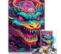 Puzzles psychédéliques Dragon 1000 pièces pour Adultes et Adolescents, Aide Le Cerveau à exercer des Jouets addictifs pour cultiver la Patience et l'interaction Parent-Enfant 50x75cm