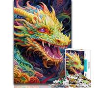 Puzzles psychédéliques Dragon pour Adultes et Adolescents, 1 000 pièces, Aide Le Cerveau à exercer des Jouets addictifs pour cultiver la Patience Une œuvre d'art (50x75cm)