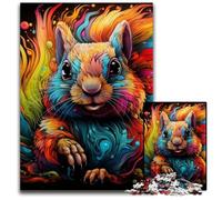 Puzzles psychédéliques en Bois pour Adultes, 1 000 pièces, Motif écureuil, pour Adolescents, Jeux en Famille, 50x75cm / 19,68x29,52 Pouces