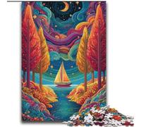 Puzzles psychédéliques en Forme de Bateau pour Adultes et Adolescents 2000 pièces, activités familiales Amusantes à la Maison, Cadeau d'anniversaire, Cadeau de Voyage (70x100cm)