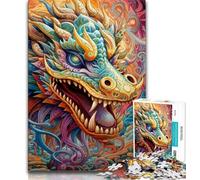 Puzzles psychédéliques en Forme de Dragon pour Adultes et Adolescents, Jeux éducatifs, décoration Murale Anti-Stress (75x50cm)