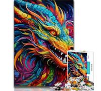 Puzzles psychédéliques en Forme de Dragon pour Adultes et Adolescents, Jeux éducatifs, décoration Murale Anti-Stress (38x26cm)