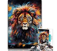 Puzzles psychédéliques Lion pour Adolescents, 2000 pièces, Jeu de réflexion, décoration Murale, Cadeaux d'anniversaire et de Noël Uniques, 70x100cm