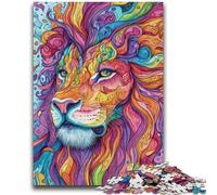 Puzzles psychédéliques Lion pour Adultes et Adolescents, 1 000 pièces, Aide Le Cerveau à exercer des Jouets addictifs pour cultiver la Patience Une œuvre d'art (50x75cm)