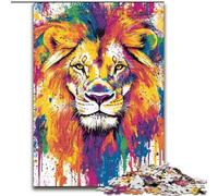 Puzzles psychédéliques Lion pour Adultes et Adolescents, Jouets addictifs pour stimuler l'intelligence cérébrale, Cadeaux d'anniversaire pour Les 14 Ans et Plus (50x75cm)