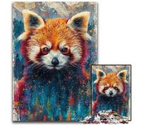Puzzles psychédéliques Panda Rouge 1000 Pièces pour Adultes Puzzles Impossibles pour Adultes Jeu Familial Interactif, Décoration Maison DIY, Cadeau Casse-tête 50x75cm/19,68x29,52 Pouces