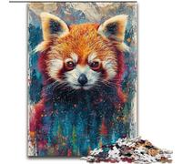 Puzzles psychédéliques Panda Roux pour Adultes 1000 pièces, Jeux éducatifs, décoration d'intérieur, Cadeaux pour Toute la Famille (50x75cm)