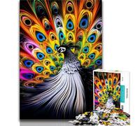 Puzzles psychédéliques Paon 1000 pièces pour Adolescents, Jeu Stimulant et décoration Murale familiale, Cadeaux d'anniversaire et de Noël Uniques 50x75cm