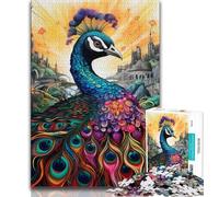 Puzzles psychédéliques Paon pour Adolescents, 1000 pièces, Jouet éducatif intellectuel décompressant, Cadeaux du Père Noël Secret 50x75cm