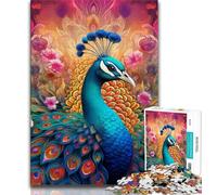 Puzzles psychédéliques Paon pour Adolescents 1000 Puzzles, Jeu Stimulant et décoration Murale familiale, Cadeaux d'anniversaire et de Noël Uniques (38x26cm)