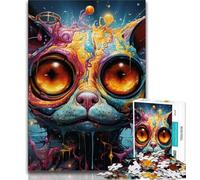 Puzzles psychédéliques pour Adolescents, 1 000 pièces, représentant des lémuriens Stimulez Votre Cerveau grâce à des Jouets addictifs Qui stimulent la Patience Une œuvre d'art (38x26cm)