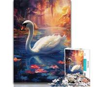 Puzzles psychédéliques pour Adultes, 1 000 pièces, représentant Un Cygne, Difficiles à réaliser, mais Amusants et Humoristiques, pour Une décoration d'intérieur et des Cadeaux Uniques (50x75cm)
