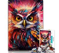 Puzzles psychédéliques pour Adultes, 1000 pièces, Oiseaux et hiboux, pour stimuler Le Cerveau, Jouets addictifs pour cultiver la Patience, Une œuvre d'art 50x75cm