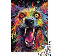 Puzzles psychédéliques The Hyena pour Puzzles en Bois, Excellent Cadeau pour Adultes, Cadeaux de Vacances, 1000 pièces (75 x 50 cm)