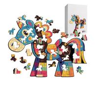 Puzzles Puzzle en Bois,Décoration Éducative en Forme de Cheval,Casse-tête en Bois | Idéal pour Voyages, Trajets en Voiture, Avion, Salle d'Attente