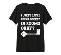 Puzzles Que J'adore être enfermée dans des pièces Okay Escape Room T-Shirt Haut de Gamme