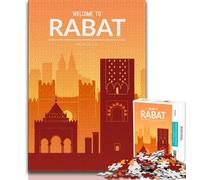 Puzzles Rabat Maroc pour Adolescents 1000 Puzzles, Staycation Kill Time Chaque pièce est Unique - Jeu Familial Stimulant et Amusant 38x26cm