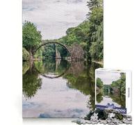 Puzzles Rakotzbruecke pour Adultes, 1000 pièces, pour stimuler la mémoire, s'amuser Ensemble et créer Une Image Collectionner (38x52cm)
