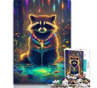 Puzzles Raton Laveur pour Adolescents Puzzle 1000 Pièces, Aidez Le Cerveau à Exercer des Jouets Addictifs pour Cultiver la Patience Une Œuvre d'art 50x75cm