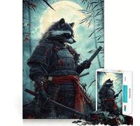 Puzzles Raton Laveur Samouraï pour Adolescents 1000 Pièces Recall Upgrade Calm Relax Clear Cut Art Collection Piece (50x75cm)