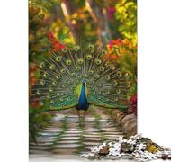 Puzzles rectangulaires créatifs pour adultes, 1000 pièces, puzzle en papier avec paons et gloire du jardin, jeu pratique, décoration familiale, 38 x 26 cm/1000 pièces
