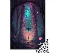 Puzzles rectangulaires créatifs pour Adultes 500 pièces Papillon Mystique Puzzles en Bois - Jeu de Puzzle Pratique - Décoration familiale 500 pièces (52 x 38 cm)