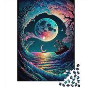 Puzzles rectangulaires de 1000 pièces pour adultes, puzzles créatifs avec vagues colorées, défi jouet pour adultes, 1000 pièces (75x50 cm)