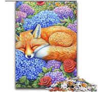 Puzzles Renard endormi pour Adultes et Adolescents, Jouets éducatifs et éducatifs, Jeux familiaux avec Affiche et fiche de Questions-réponses 70x100cm