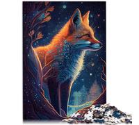 Puzzles Renard Galaxie Nature 1000 pièces Puzzle en Bois Puzzle d'apprentissage Jouets éducatifs Jeux de Famille Cadeaux d'anniversaire de Noël (50 x 75 cm)