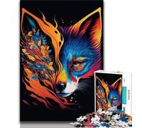 Puzzles Renard Néon 1000 pièces pour Adolescents et Adultes 1000 pièces Jouets de Divertissement Familial idéal comme Cadeau pour Toute la Famille (50x75cm)