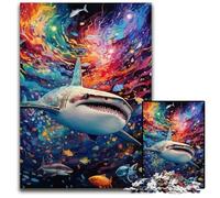 Puzzles Requin 1000 pièces pour Adultes, Puzzles en Carton pour décoration intérieure, entraînement cérébral et Cadeaux de Noël 26x38cm / 10,23x14,96 Pouces