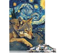 Puzzles Rêves de Loups sous Un Ciel Étoilé 1000 Pièces Puzzle Adulte Puzzle Puzzles pour Adultes Jeu Éducatif Défi Jouet 1000pcs (75x50cm)