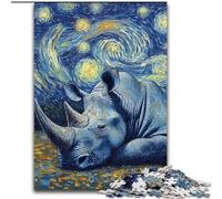 Puzzles Rhino Starry Sky pour Adultes 1000 Puzzles, pour Les 14 Ans et Plus Jeu de Noël Anti-Stress Cadeaux pour Femmes (50x75cm)