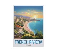 Puzzles，Riviera française, France，Adultes Puzzle en Papier, Loisirs Divertissement Jeu Jouet-1000 Pièces（50x70cm）-P57