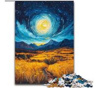 Puzzles Rizières sous Le Ciel Nocturne 1000 pièces pour Adultes, Jeux en Famille, activités à la Maison, Cadeau d'anniversaire, Cadeaux de Voyage (26x38cm)