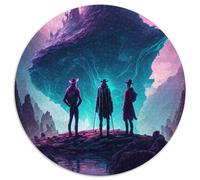 Puzzles Ronds 1000 pièces pour Adultes Puzzles Sorciers sur Une Montagne Idéal pour Les Loisirs en Famille pour Les fêtes et Les Anniversaires (67,5x67,5cm)